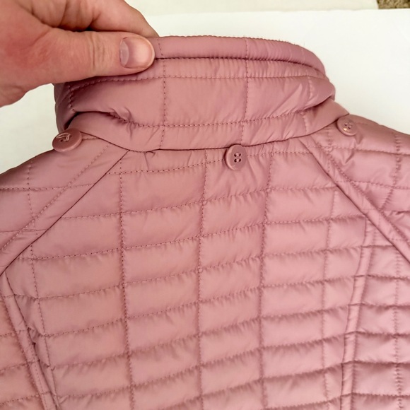 London Fog Hooded Box Quilt Puffer Coat Hooded Pink Size SP NWOT Beautiful - Picture 5 of 9